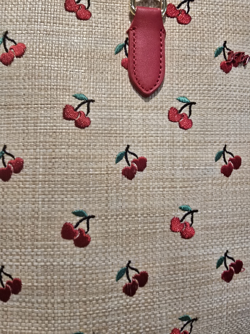 🍒Betsey Johnson Stylish Cherry Print Tote Bag with Red Cherry Charm - Picture 3 of 12